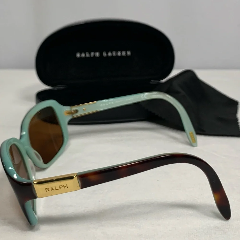 RALPH by Ralph Lauren Sunglasses Tortoise Turquoise Frames & Carrying Case Only